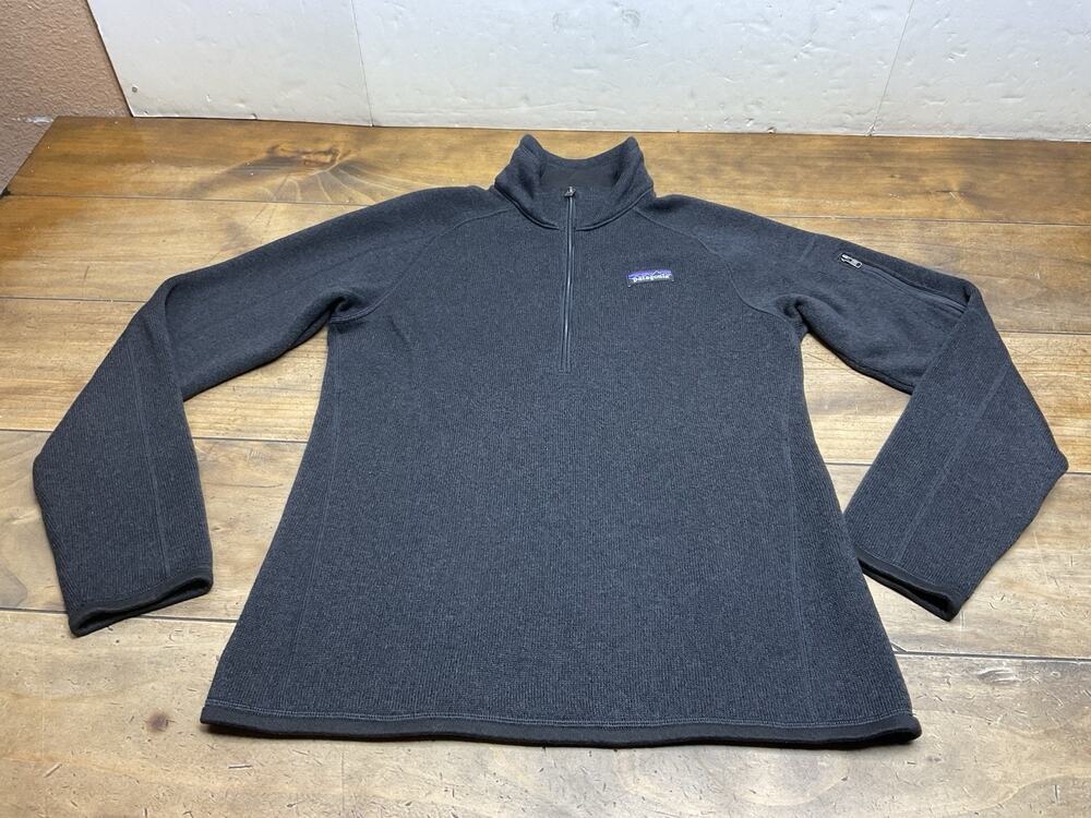 Patagonia Better Sweater 1/4 Zip Pullover Women's Medium Black Fleece Mock Neck